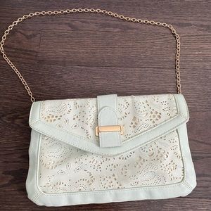 Aldo turquoise clutch with Chain Strap
